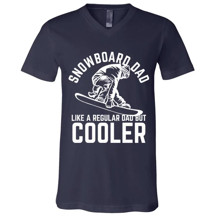 Snowboard Dad Father And Son Matching V-Neck T-Shirt