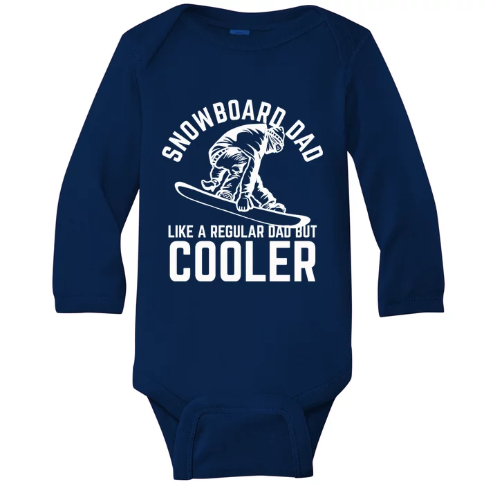 Snowboard Dad Father And Son Matching Baby Long Sleeve Bodysuit