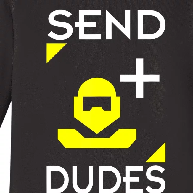 Send Dudes Funny Gamer Meme Baby Long Sleeve Bodysuit