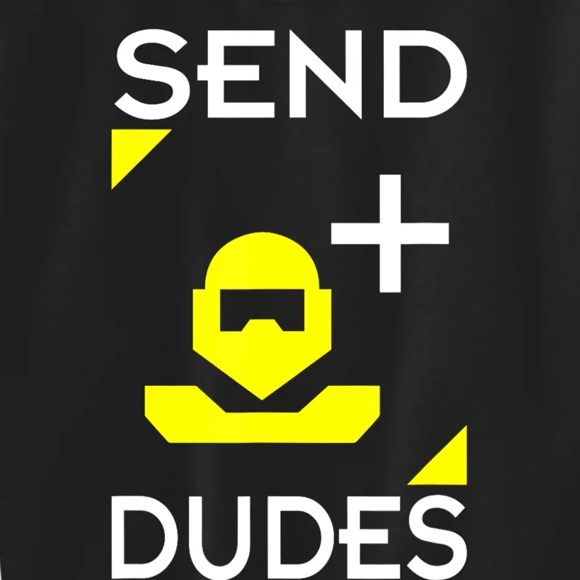 Send Dudes Funny Gamer Meme Kids Sweatshirt