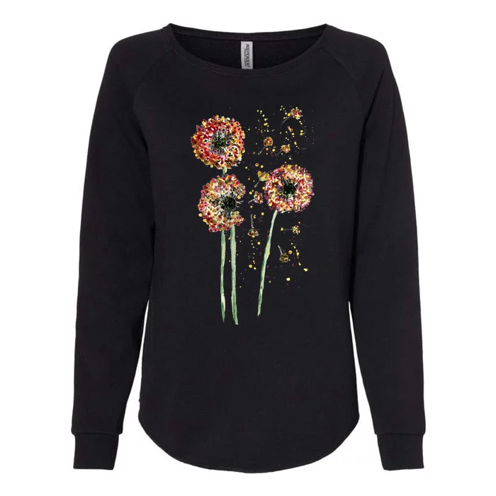 Spring Dandelion Floral Art Womens California Wash Sweatshirt