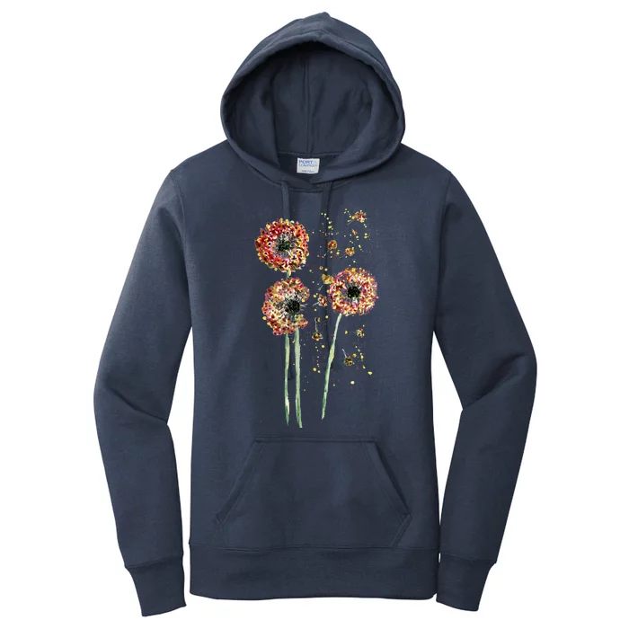 Spring Dandelion Floral Art Women's Pullover Hoodie