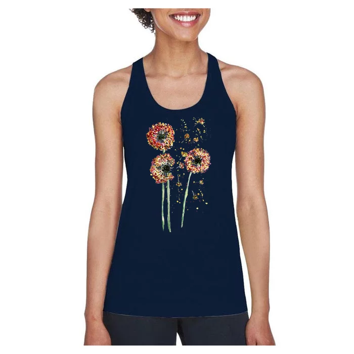 Spring Dandelion Floral Art Women's Racerback Tank