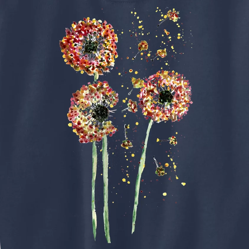 Spring Dandelion Floral Art Kids Sweatshirt