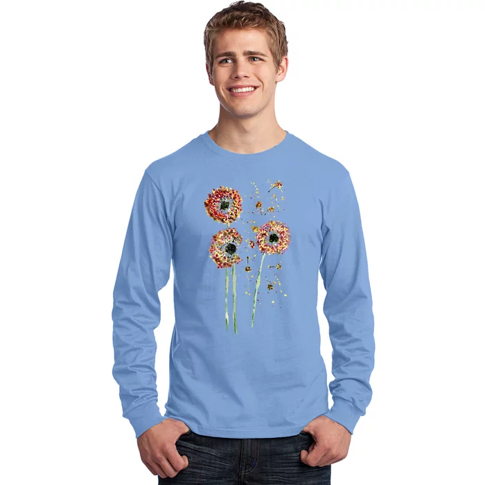 Spring Dandelion Floral Art Long Sleeve Shirt