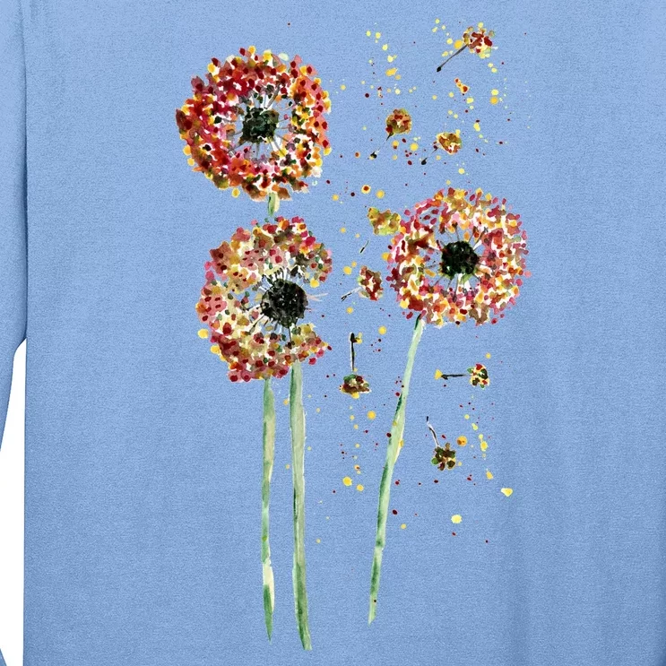 Spring Dandelion Floral Art Long Sleeve Shirt