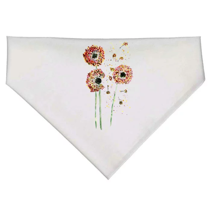 Spring Dandelion Floral Art USA-Made Doggie Bandana