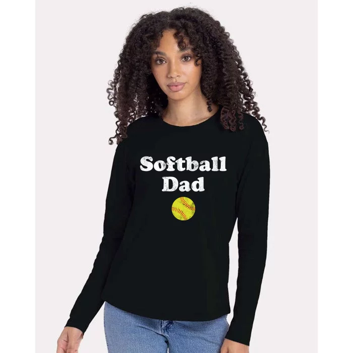 Softball Dad Gift Womens Cotton Relaxed Long Sleeve T-Shirt