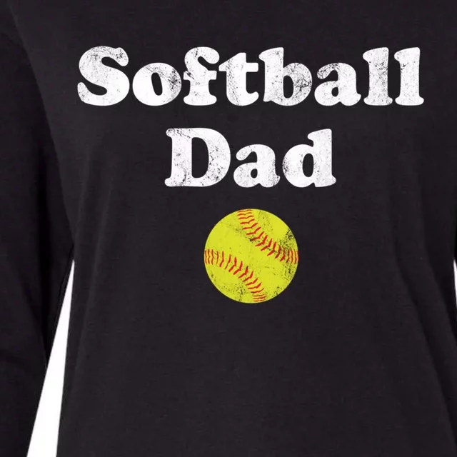 Softball Dad Gift Womens Cotton Relaxed Long Sleeve T-Shirt