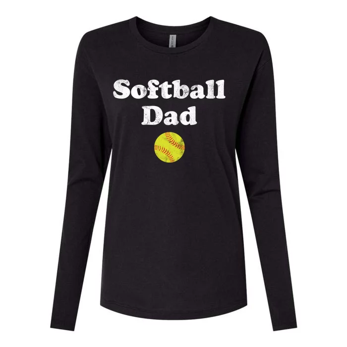 Softball Dad Gift Womens Cotton Relaxed Long Sleeve T-Shirt