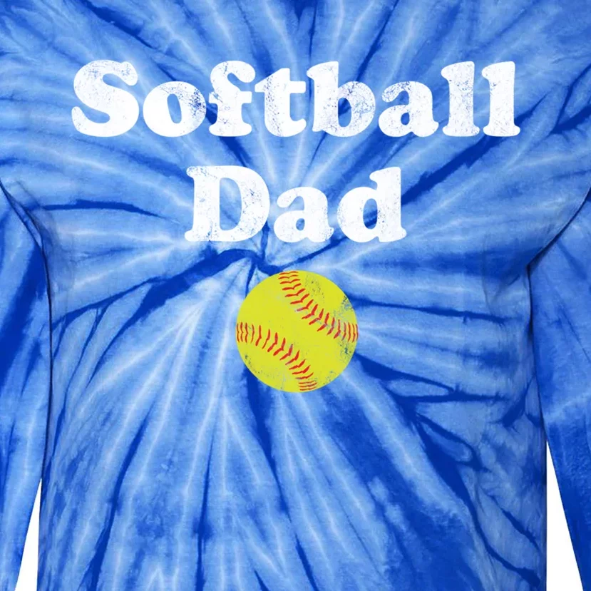 Softball Dad Gift Tie-Dye Long Sleeve Shirt