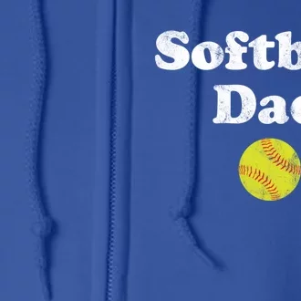 Softball Dad Gift Full Zip Hoodie