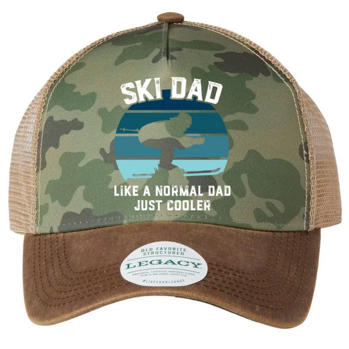 Ski Dad Great Gift Funny Skiing Like A Normal Dad Cooler Cute Gift Legacy Tie Dye Trucker Hat