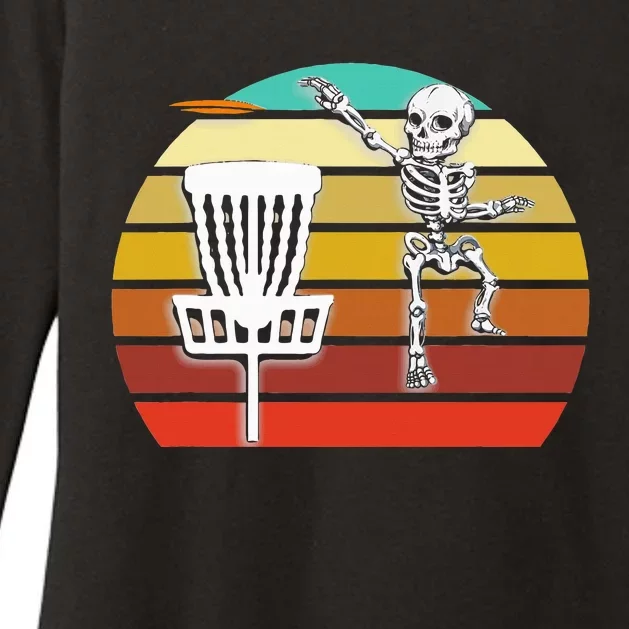 Skeleton Disc Golf Halloween Womens CVC Long Sleeve Shirt