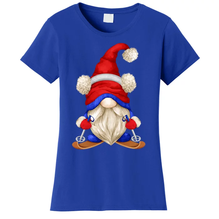 Ski Daddy Gnomie For Grandpa Love Skiing Funny Winter Gnome Meaningful Gift Women's T-Shirt