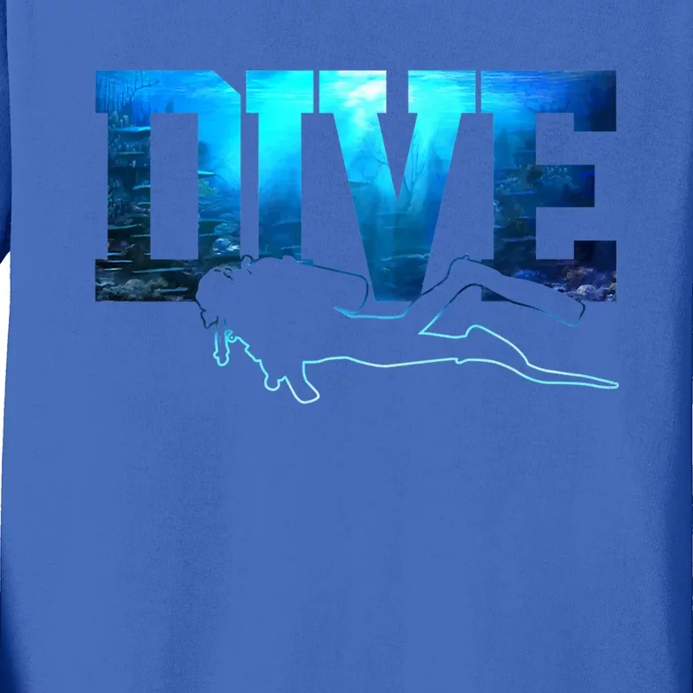 Scuba Diving Gift Dive Ocean Scuba Diver Gift Kids Long Sleeve Shirt