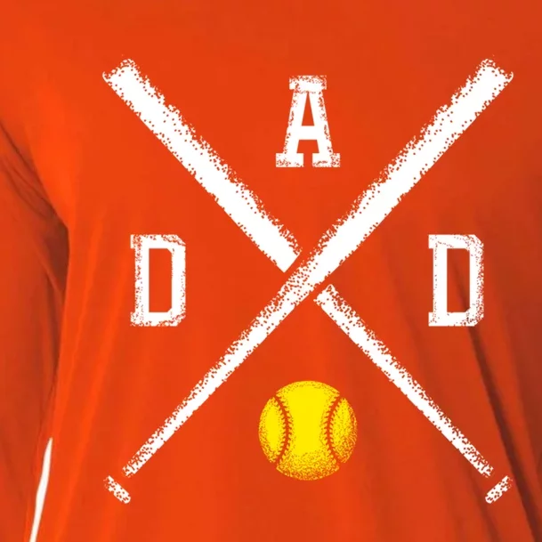 Softball Dad Gift Game Day Funny Gift Cooling Performance Long Sleeve Crew