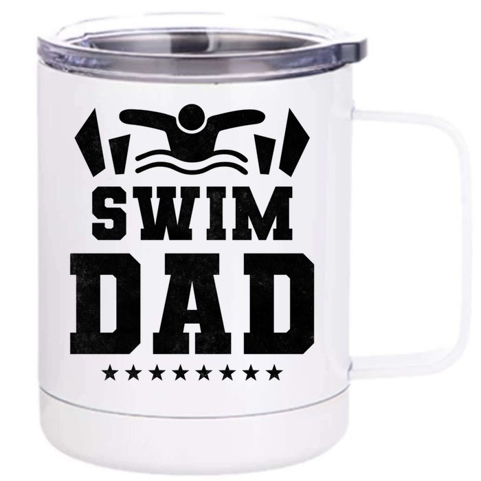 Swim Dad Gift Front & Back 12oz Stainless Steel Tumbler Cup