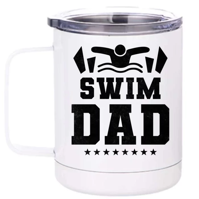 Swim Dad Gift Front & Back 12oz Stainless Steel Tumbler Cup