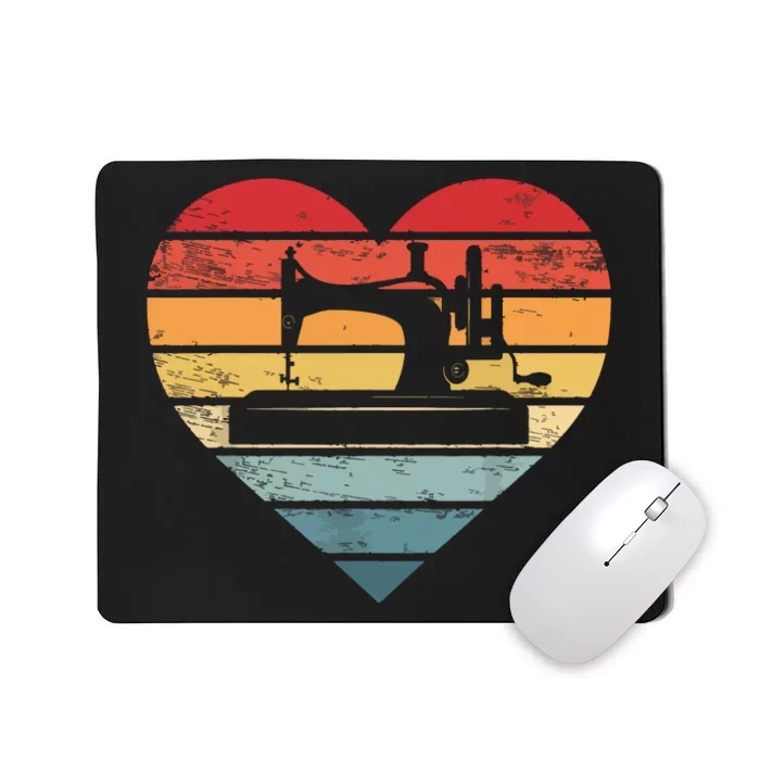 Seamstress Dressmaker Gifts Retro Sunset Sew Machine Sewing Mousepad