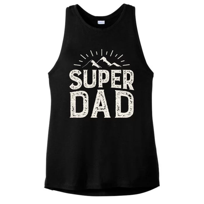 Super Dad Gift For Father's Day Ladies Tri-Blend Wicking Tank