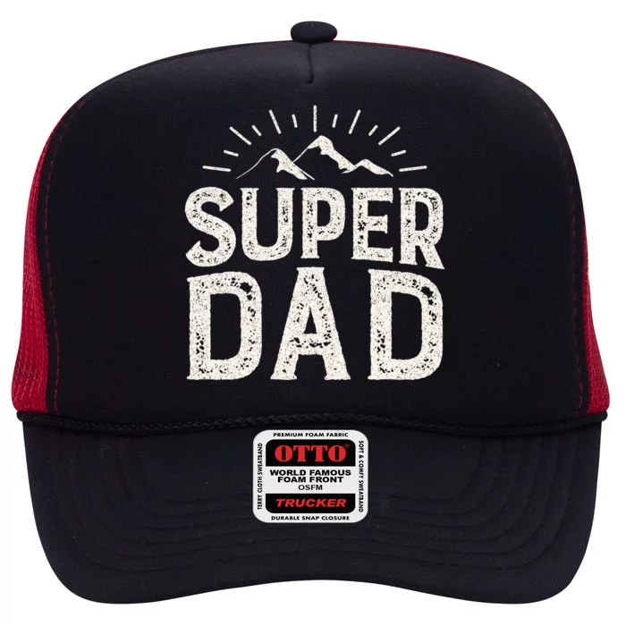 Super Dad Gift For Father's Day High Crown Mesh Trucker Hat