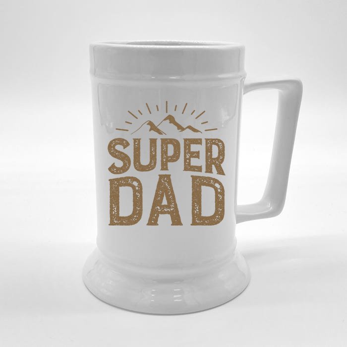 Super Dad Gift For Father's Day Front & Back Beer Stein