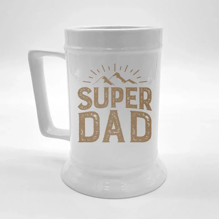 Super Dad Gift For Father's Day Front & Back Beer Stein