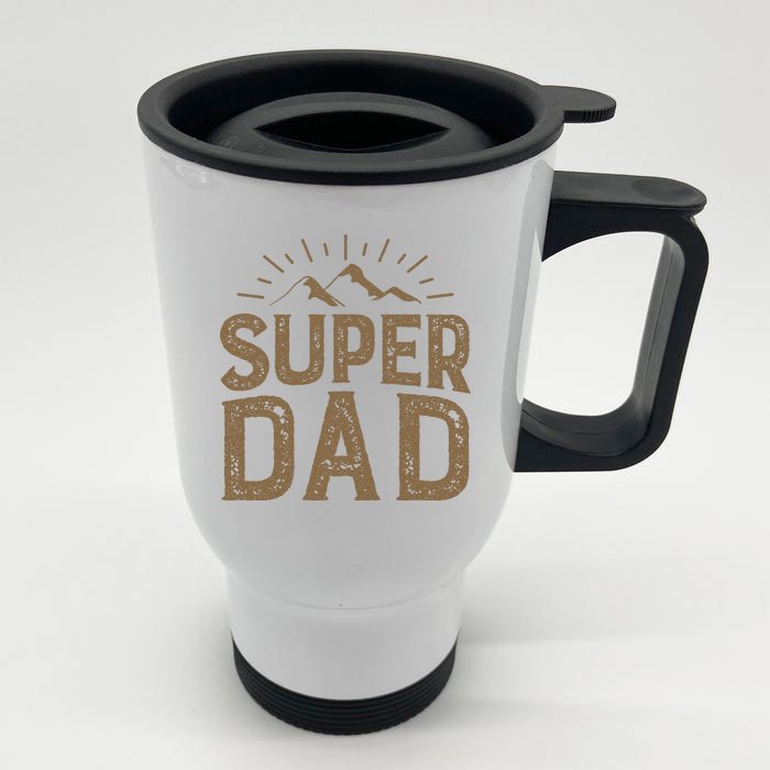 Super Dad Gift For Father's Day Front & Back Stainless Steel Travel Mug