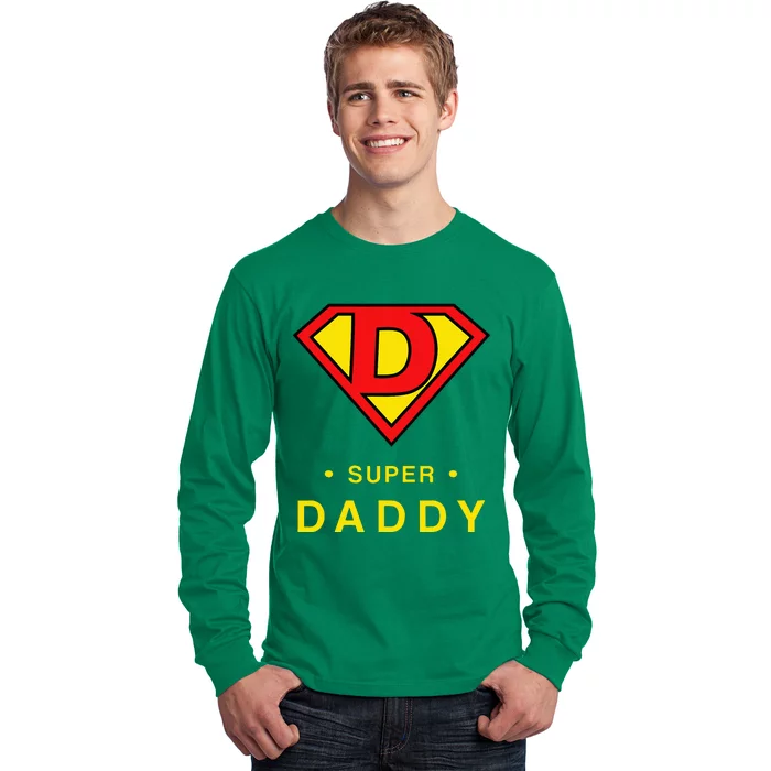 Super Daddy Gift Fathers Day Present Super Hero Long Sleeve Shirt