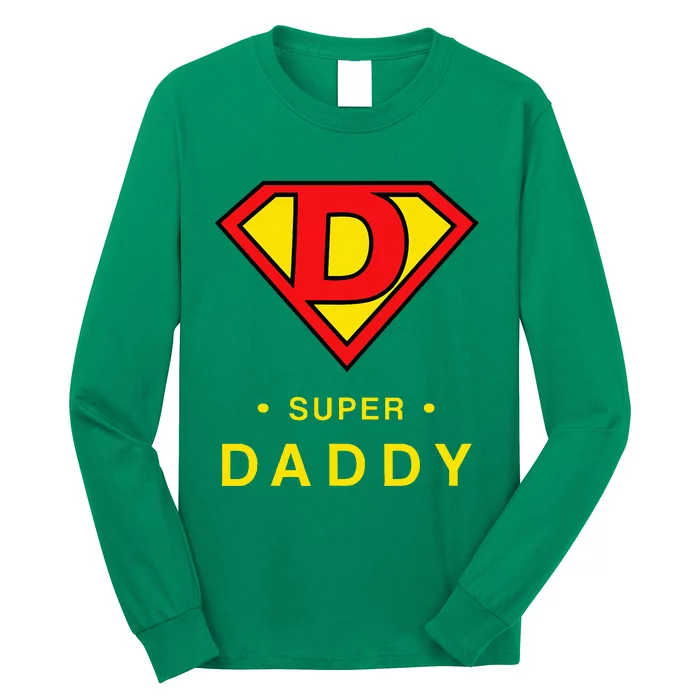 Super Daddy Gift Fathers Day Present Super Hero Long Sleeve Shirt