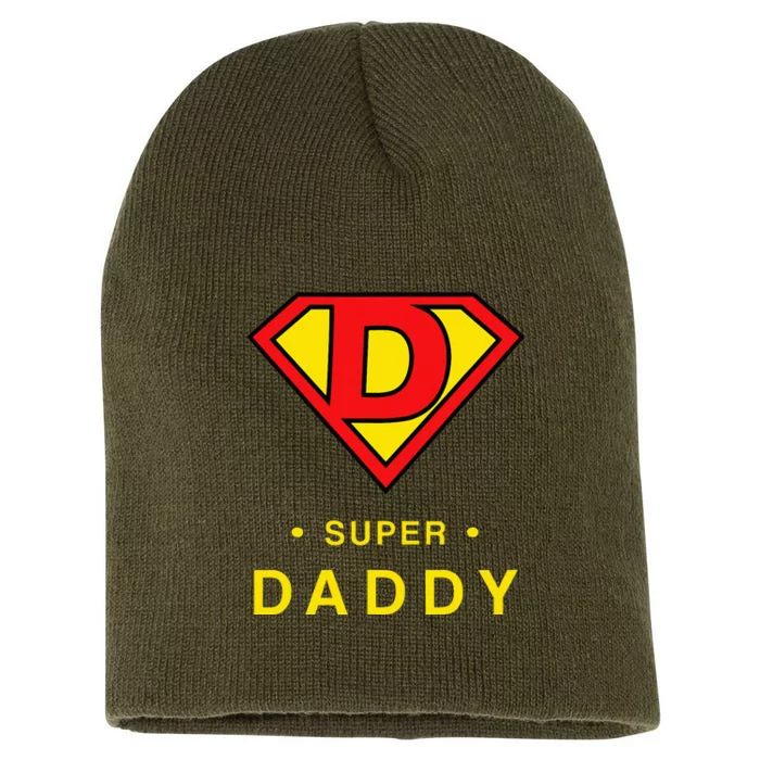 Super Daddy Gift Fathers Day Present Super Hero Short Acrylic Beanie