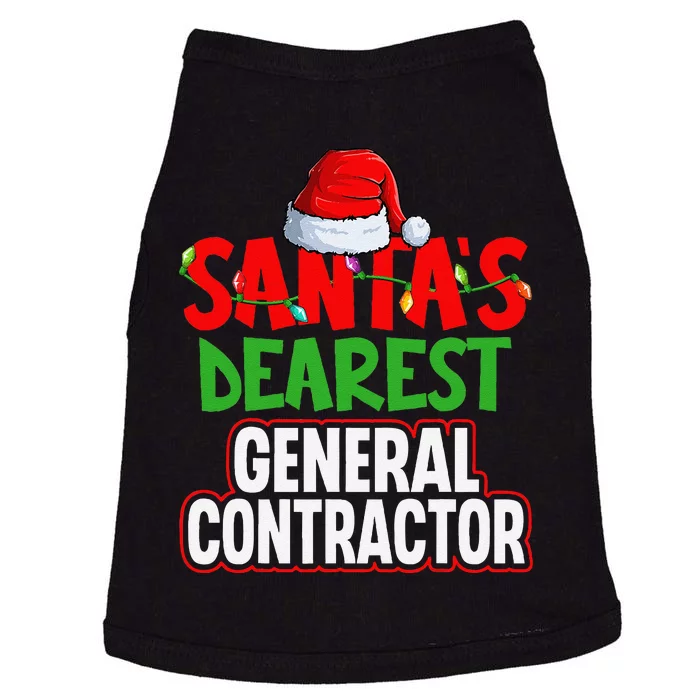 SantaS Dearest General Contractor Gifts Santa Hat Christmas Doggie Tank