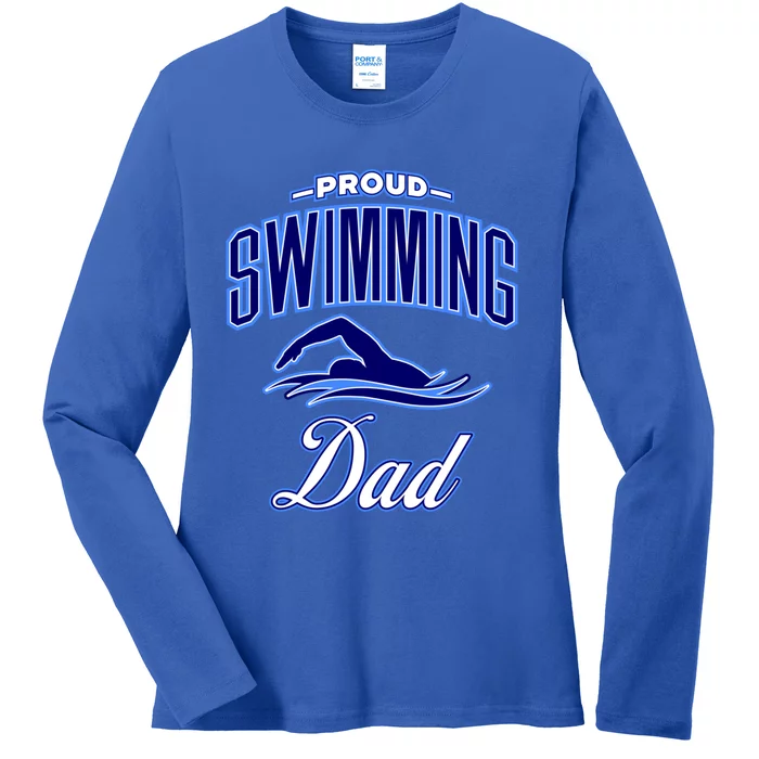 Swimming Dad Gift Ladies Long Sleeve Shirt