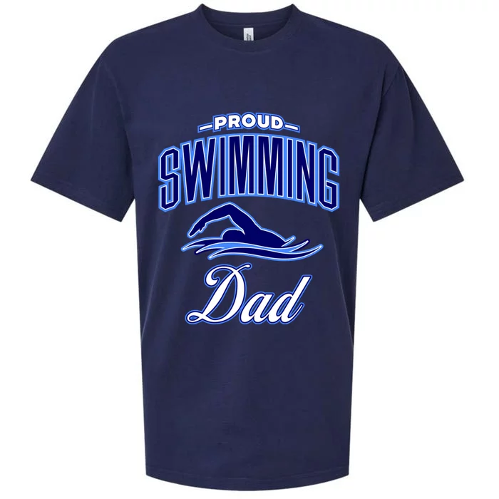 Swimming Dad Gift Sueded Cloud Jersey T-Shirt