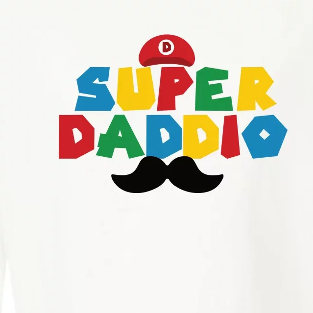 Super Daddio Gamer Dad Moustache Cropped Pullover Crew