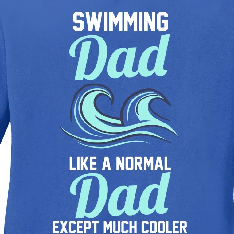 Swimming Dad Gift Ladies Long Sleeve Shirt