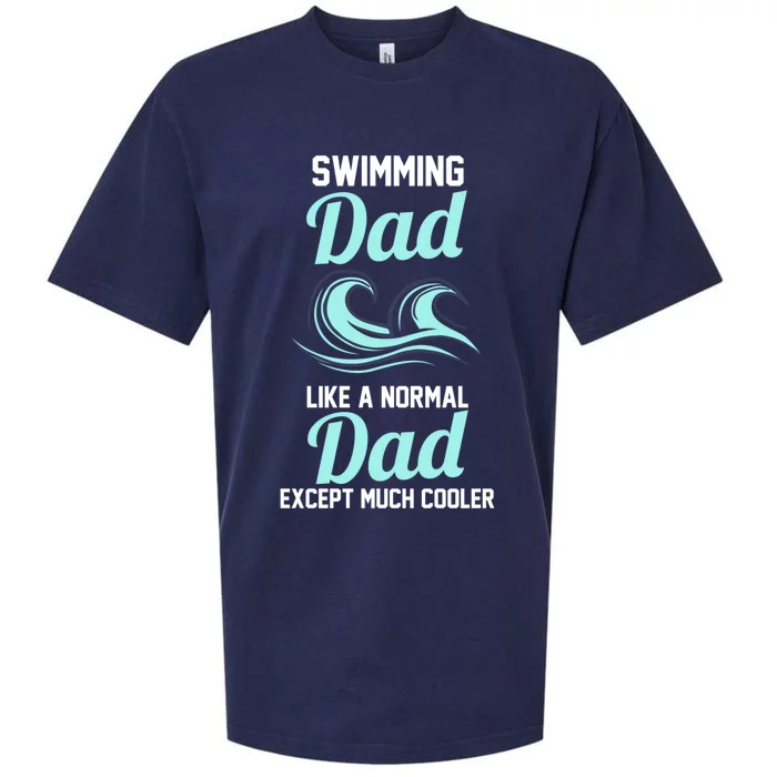 Swimming Dad Gift Sueded Cloud Jersey T-Shirt