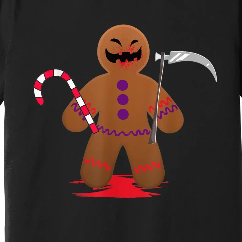 Scary Death Gingerbread Man Tshirt For Halloween Premium T-Shirt