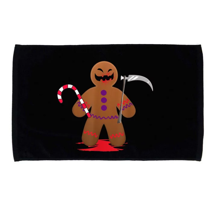 Scary Death Gingerbread Man Tshirt For Halloween Microfiber Hand Towel