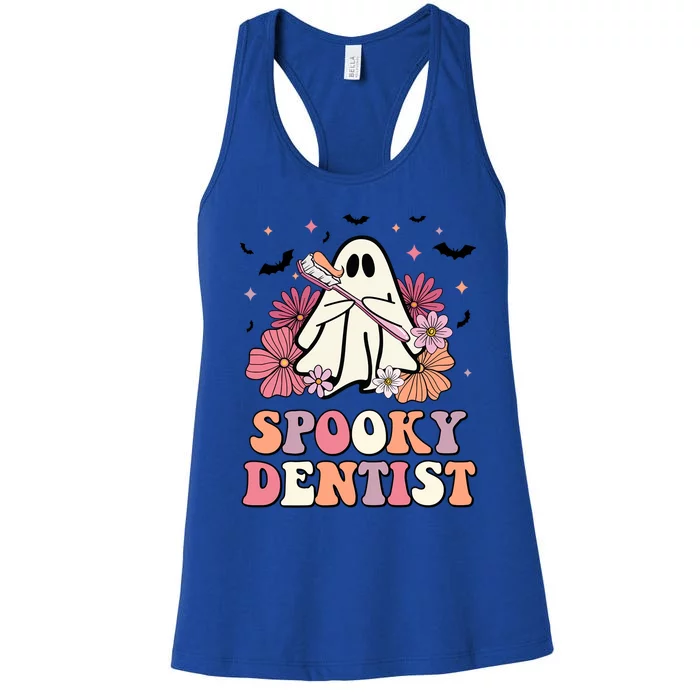 Spooky Dentist Ghost Halloween Dental Trick Or Teeth Gift Women's Racerback Tank