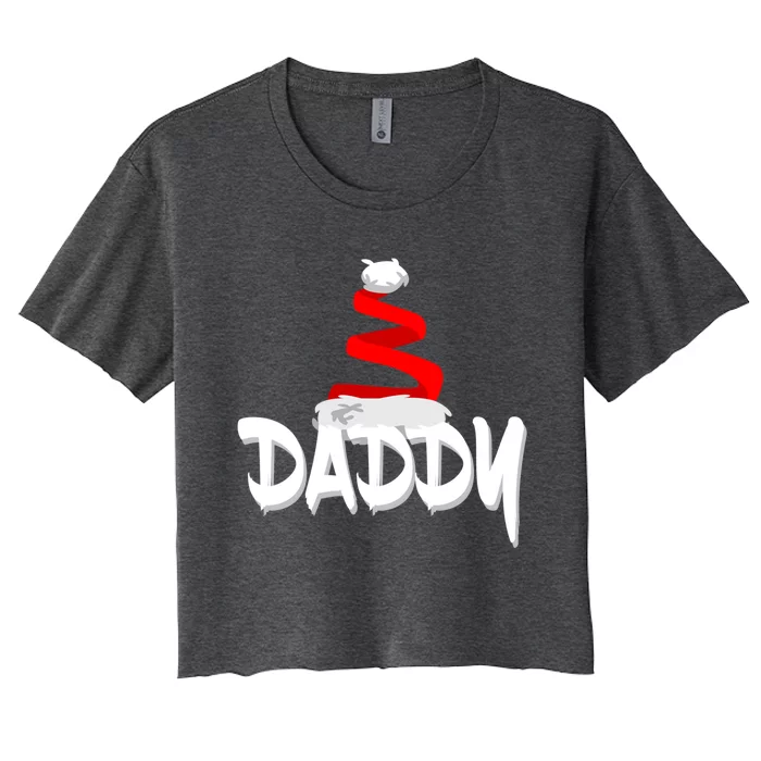 Santa Dad Gift Xmas Pajamas Pj Daddy Christmas Gift Women's Crop Top Tee