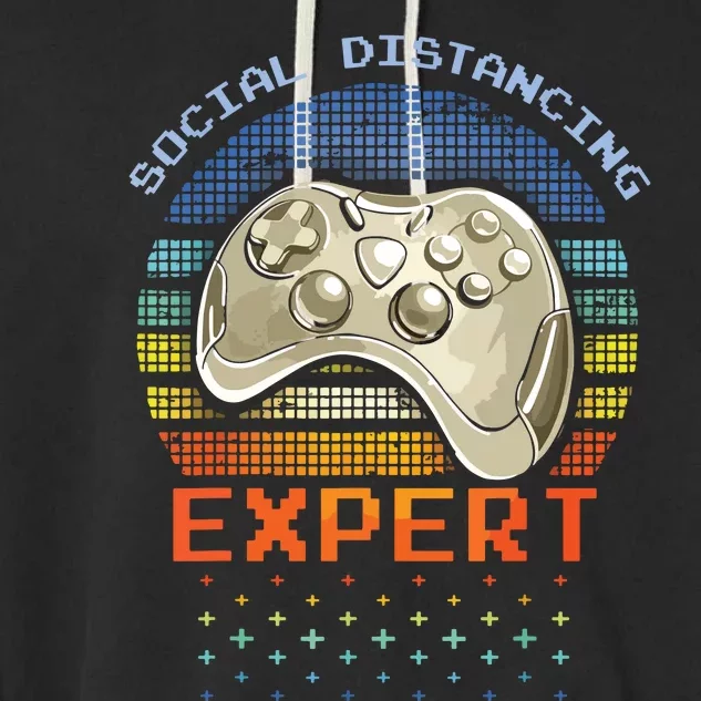 Social Distancing Gaming Expert Video Gamer Garment-Dyed Fleece Hoodie