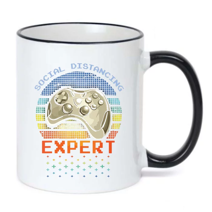 Social Distancing Gaming Expert Video Gamer Black Color Changing Mug