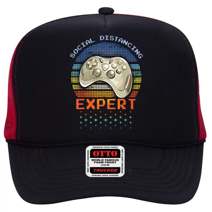 Social Distancing Gaming Expert Video Gamer High Crown Mesh Trucker Hat