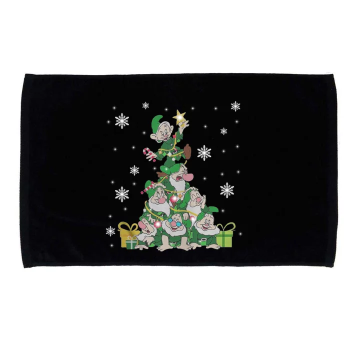 Seven Dwarfs Group Tree Christmas Microfiber Hand Towel