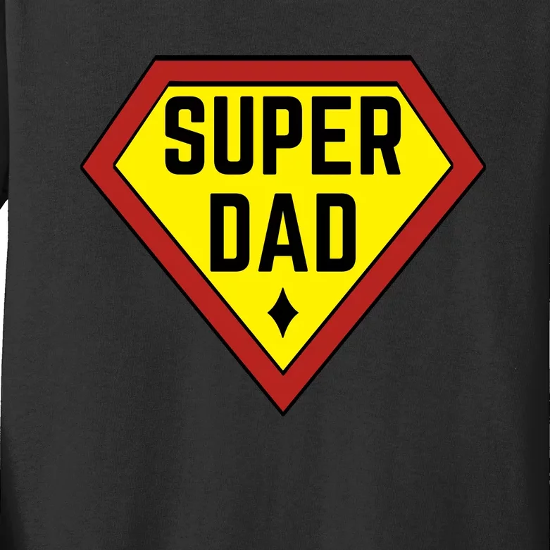 Super Dad Gamer Funny FatherS Day Kids Long Sleeve Shirt