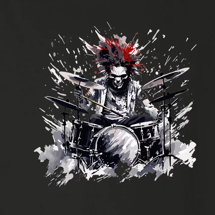 Skeleton Drummer Guy Rock And Roll Band Rock On Drum Kit Toddler Long Sleeve Shirt