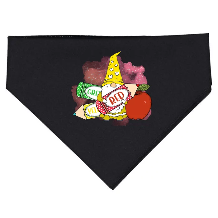 School Days Gnome Cup Crayon 100 Days Of School USA-Made Doggie Bandana