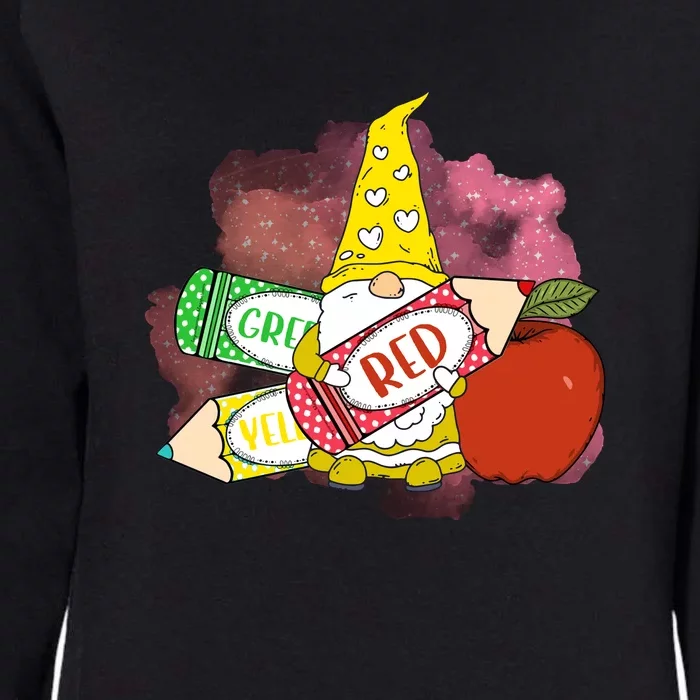 School Days Gnome Cup Crayon 100 Days Of School Womens California Wash Sweatshirt